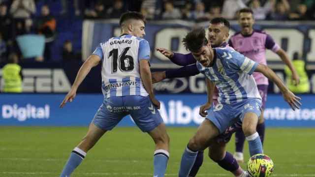 Genaro y Jozabed durante el Málaga CF vs. Tenerife de Segunda División