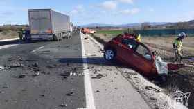 Accidente mortal en la provincia de Burgos tras el choque de un turismo y un camión
