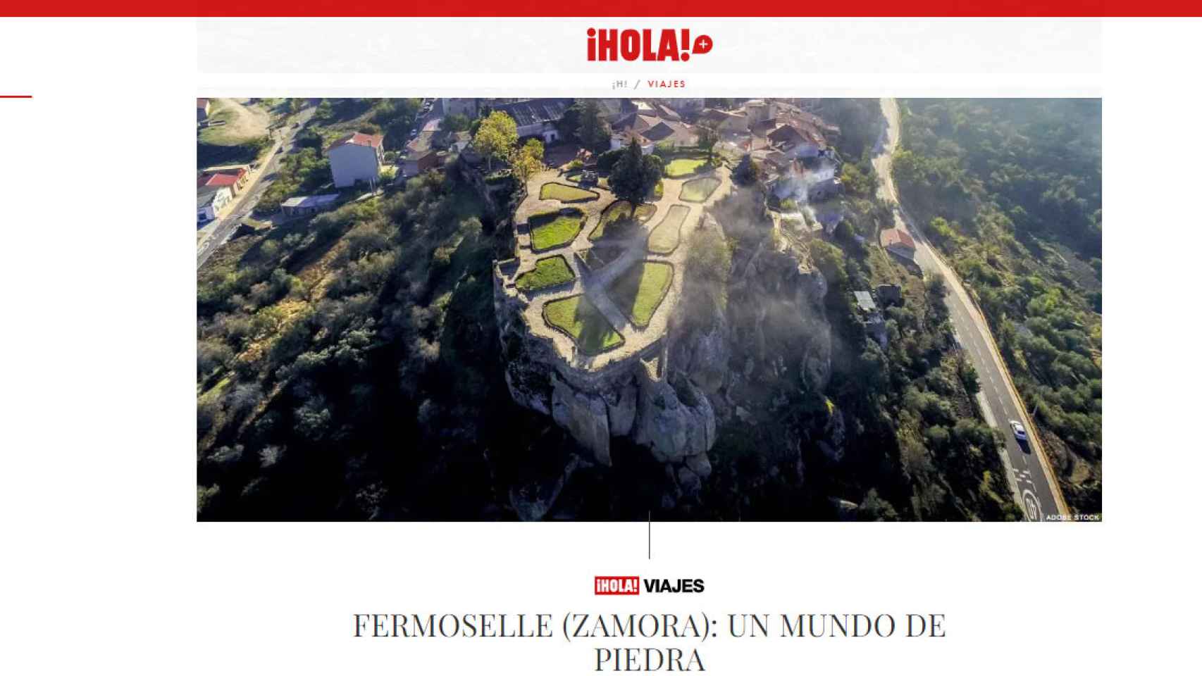 Pantallazo del reportaje de Fermoselle en la revista ¡Hola!