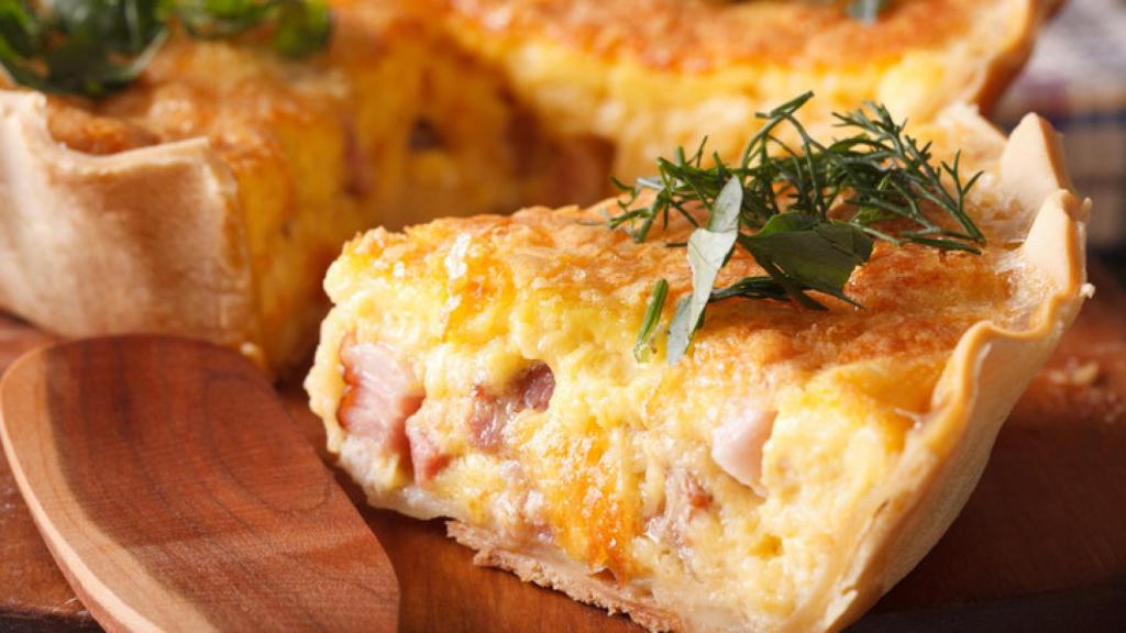 La quiche de patatas que está mucho más buena que la tortilla española.