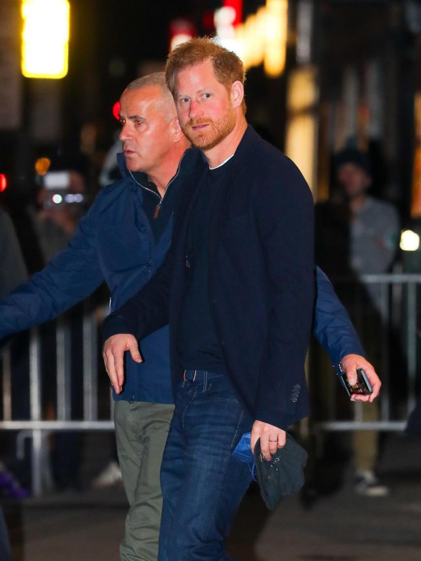 Harry, a su llegada al programa The Late Show with Stephen Colbert en Nueva York.