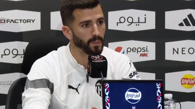 José Luis Gayà, en rueda de prensa con el Valencia de la Supercopa de España 2023