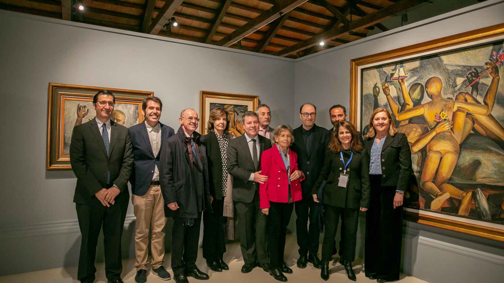 Foto de familia en la reinauguración del Museo Gregorio Prieto de Valdepeñas (Ciudad Real)