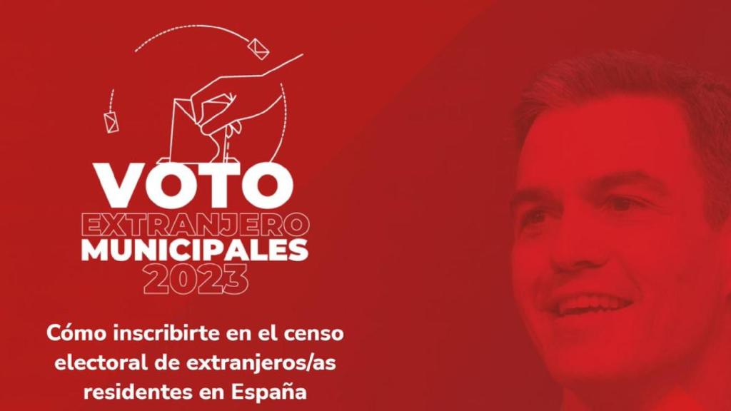 La web que el PSOE ha habilitado para facilitar la inscripción de los residentes extranjeros en el censo.