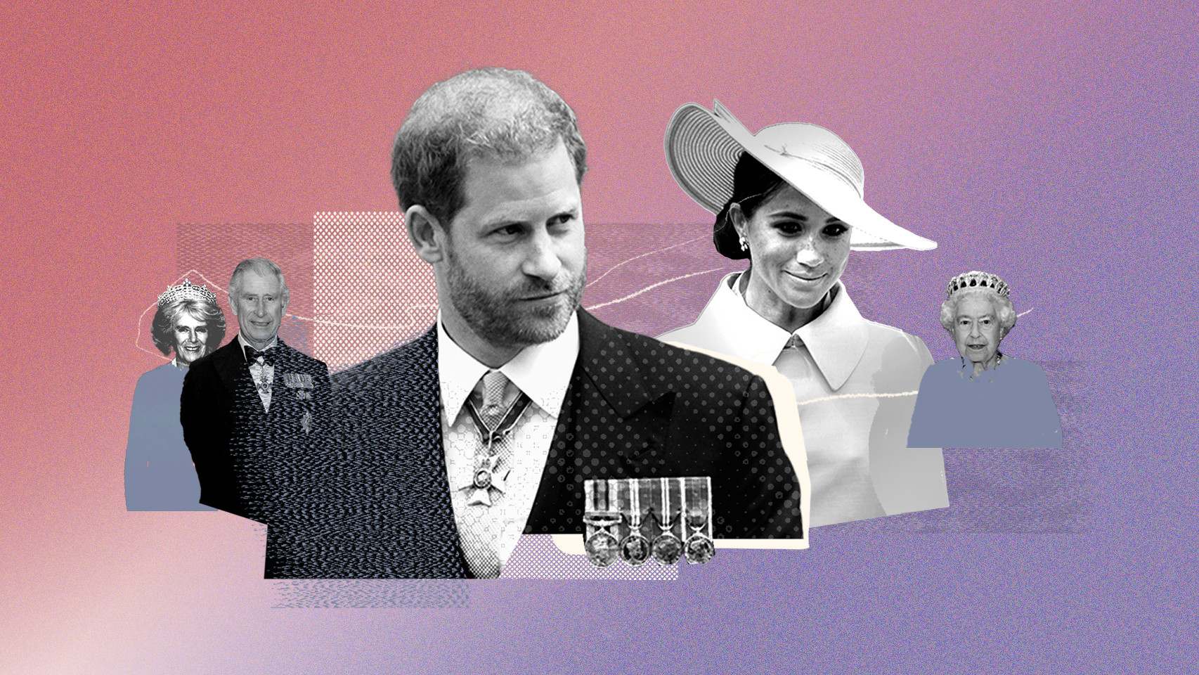 Integrantes de la Familia Real británica en un fotomontaje de magasIN