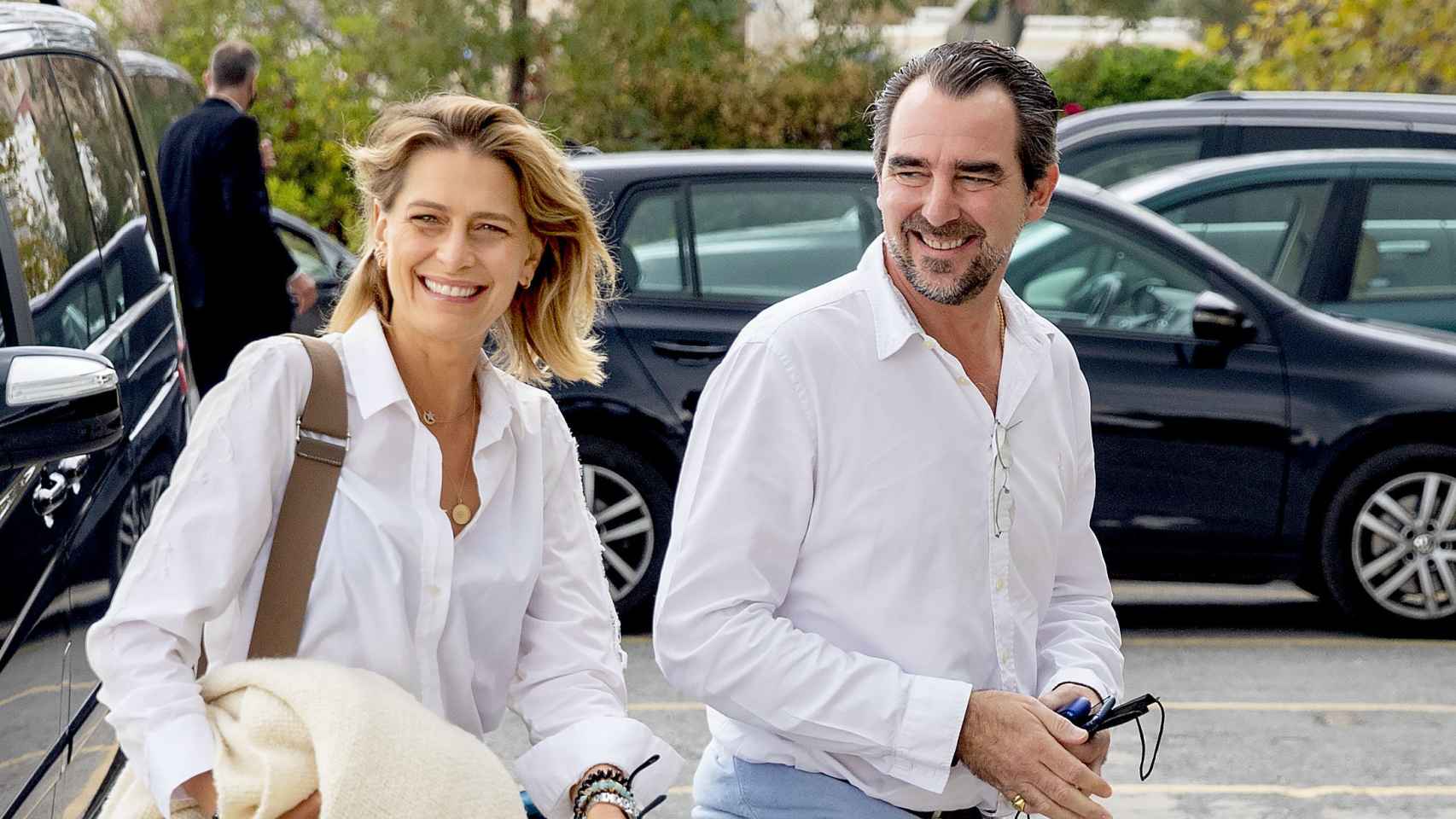 El príncipe Nicolás de Grecia junto a su mujer, Tatiana Blatnik, en una imagen tomada en 2021, en Atenas.