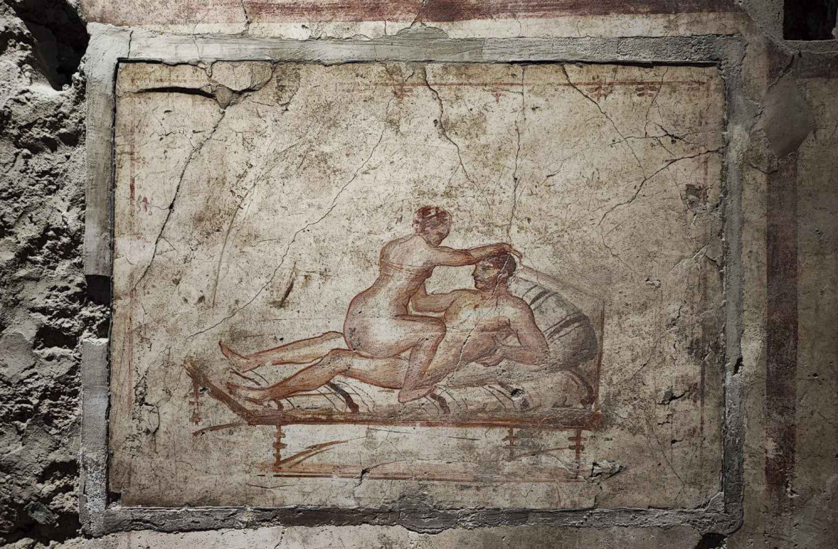 Una de las escenas eróticas de la domus pompeyana.