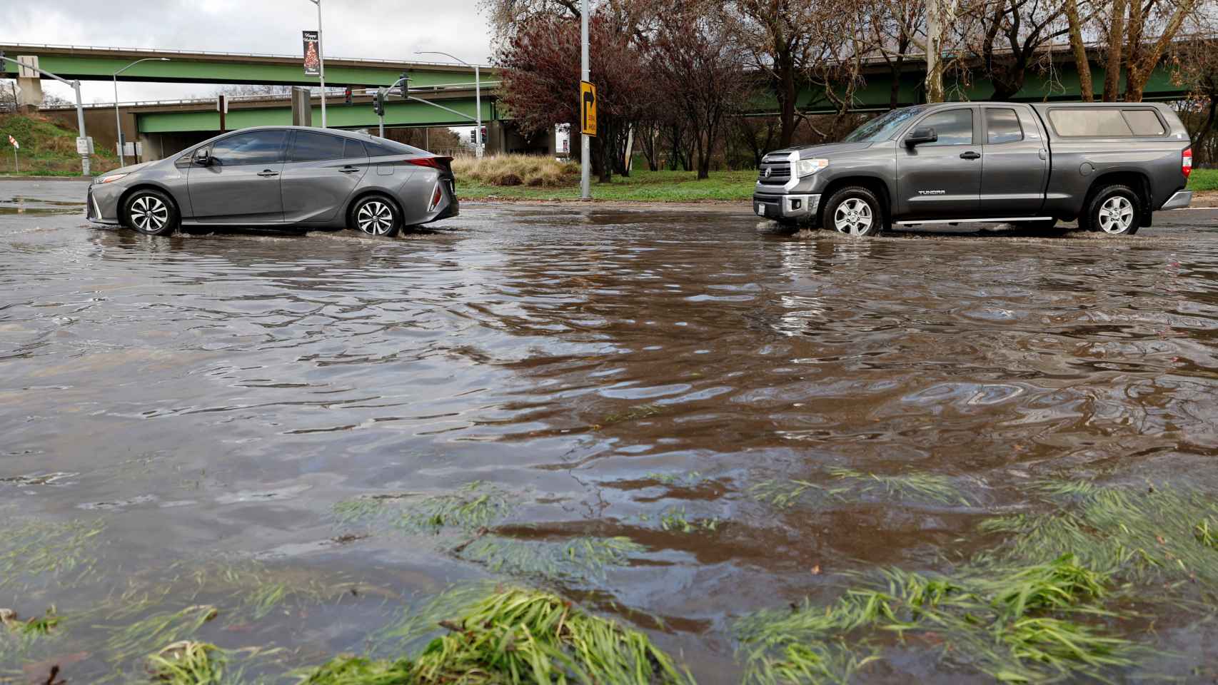 Inundaciones por las lluvias torrenciales en Sacramento.