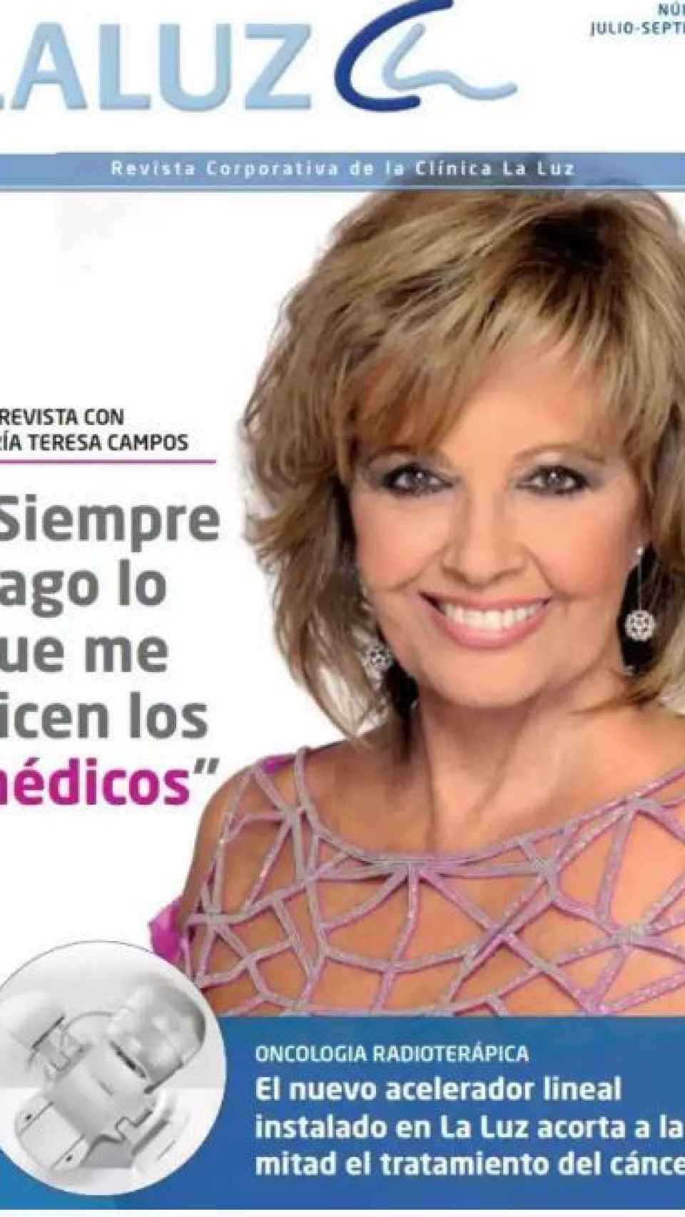 Teresa Campos prestando su imagen para el hospital La Luz.