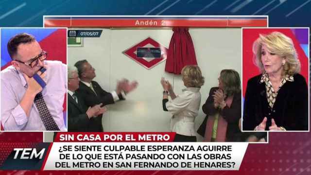 Esperanza Aguirre se negaba a reconocer su responsabilidad en las obras de Metro en San Fernando de Henares.
