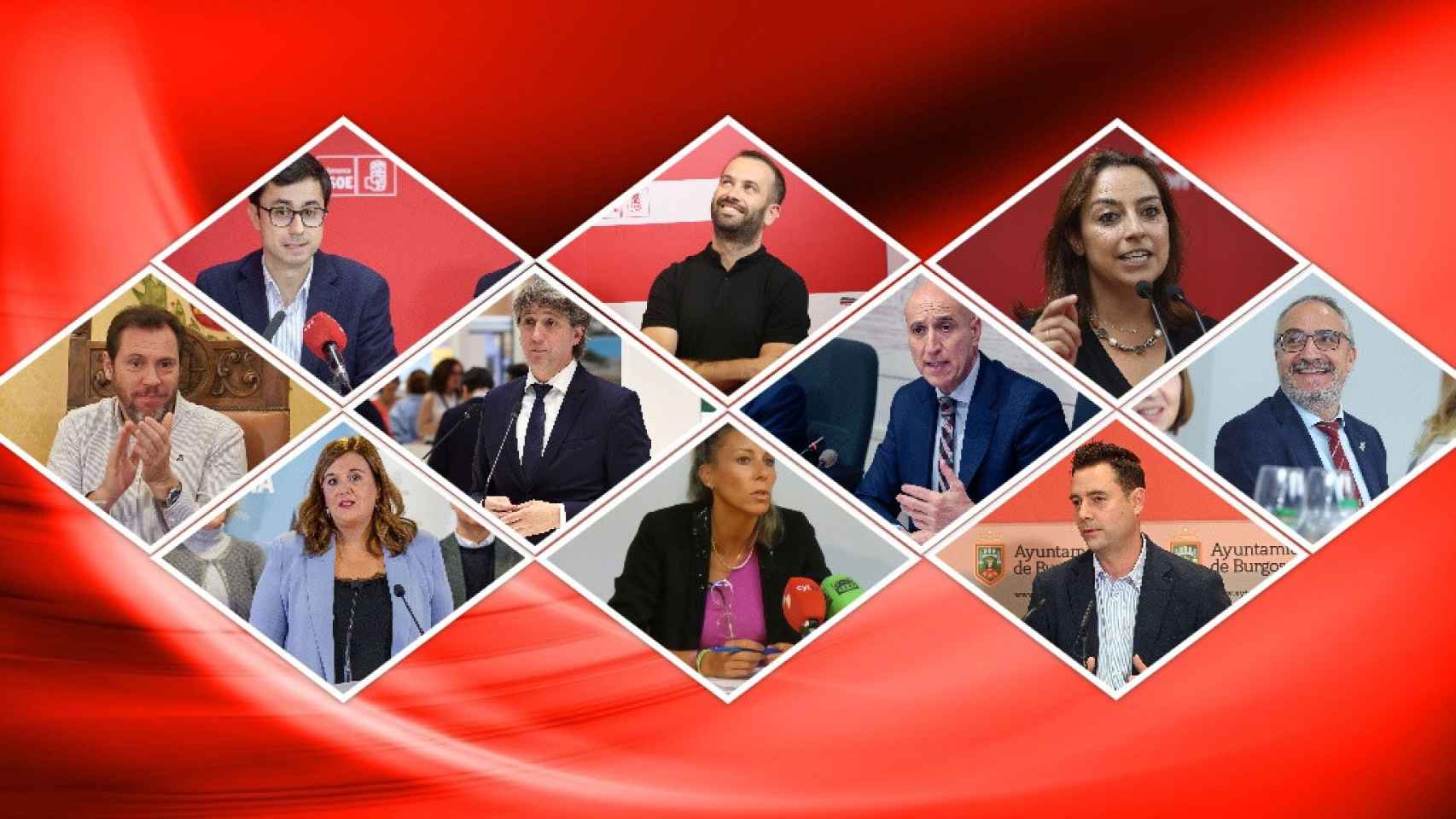 Los diez candidatos del PSOE a las principales ciudades de Castilla y León.