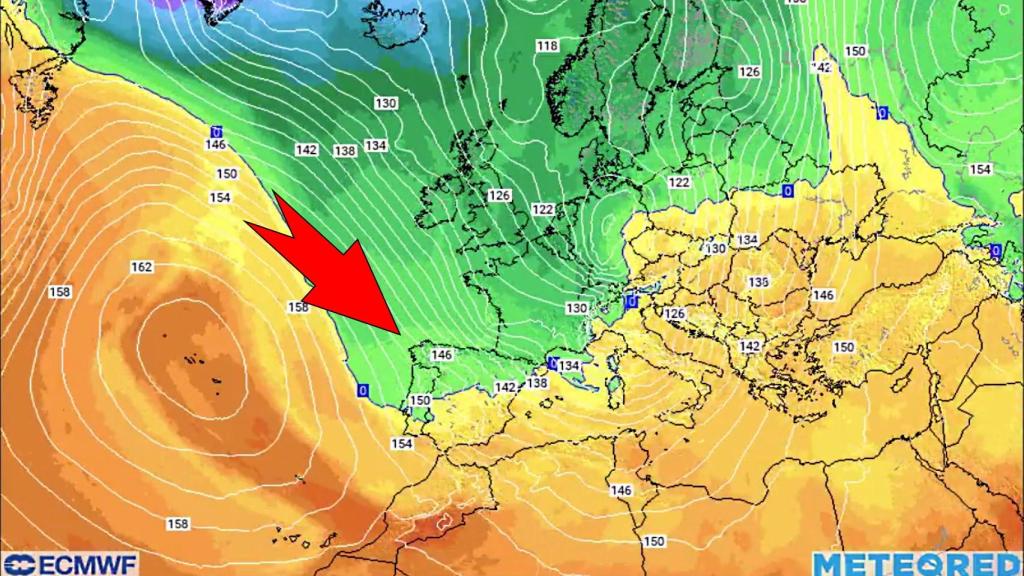 Las masas de aire frío que afectarán a España. Meteored.