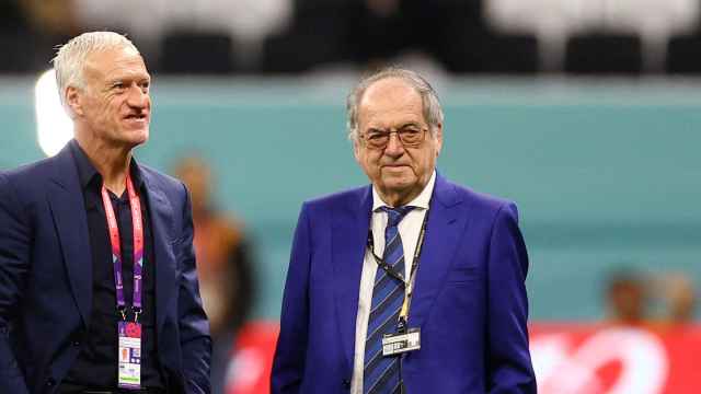 Didier Deschamps y Noël Le Graët, antes de la final del Mundial de Qatar
