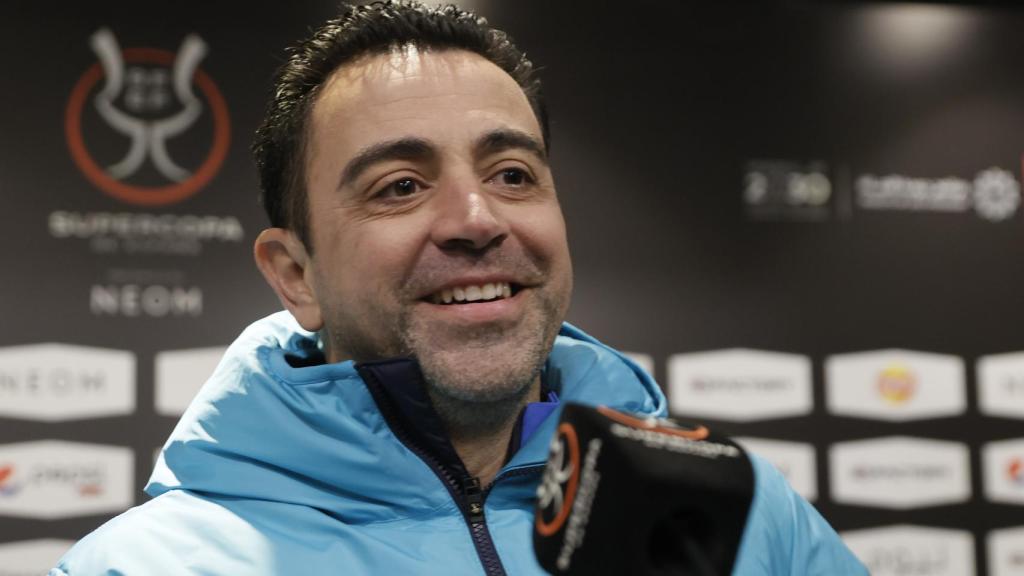 Xavi Hernández, en rueda de prensa.