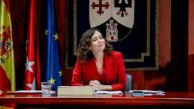 Isabel Díaz Ayuso, presidenta de la Comunidad de Madrid, durante el Consejo de Gobierno de este miércoles.