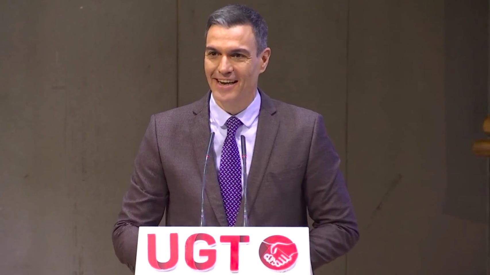 Sánchez durante su intervención en las jornadas de la UGT.