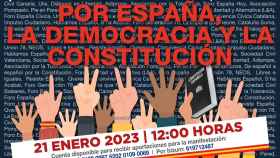 Cartel de la manifestación del 21 de enero en la Plaza de Cibeles de Madrid.
