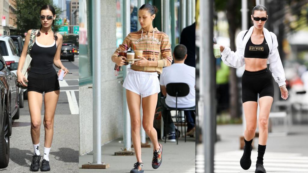 Bella Hadid, una de las más fans del 'athleisure', como su hermana Gigi, Hailey Bieber y Kendall Jenner.