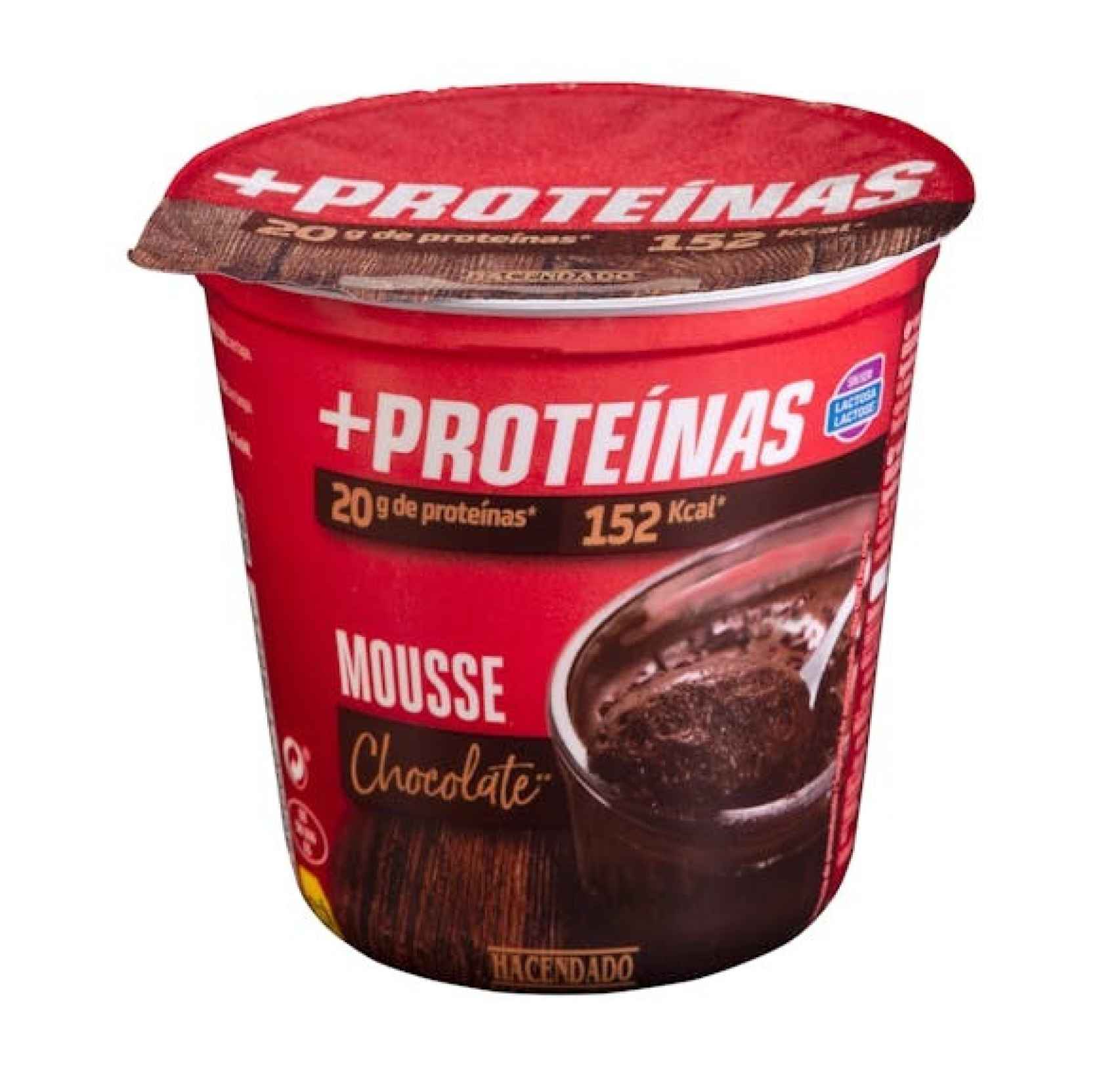 La Mousse +Proteínas sabor Chocolate de Hacendado.