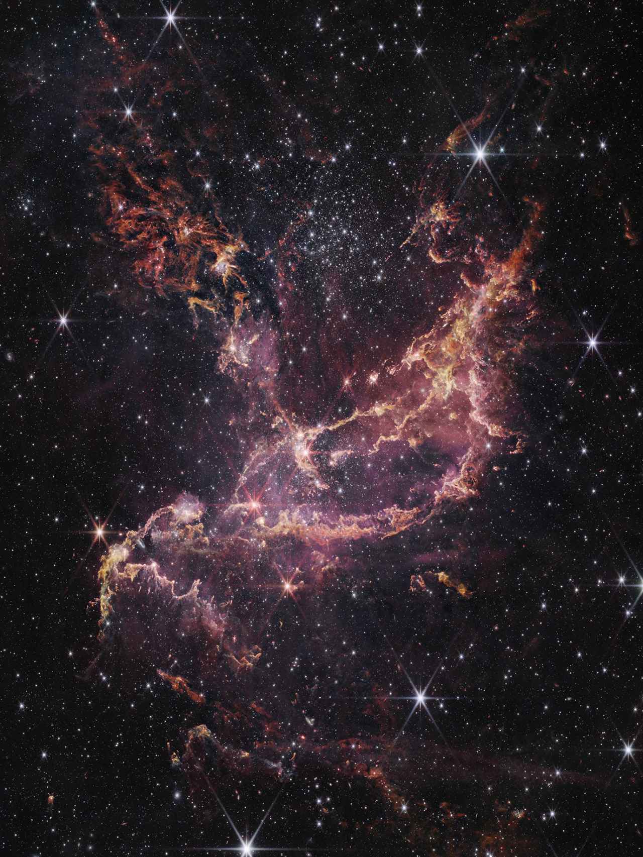 NGC 346, captada por el Webb sin recortar.