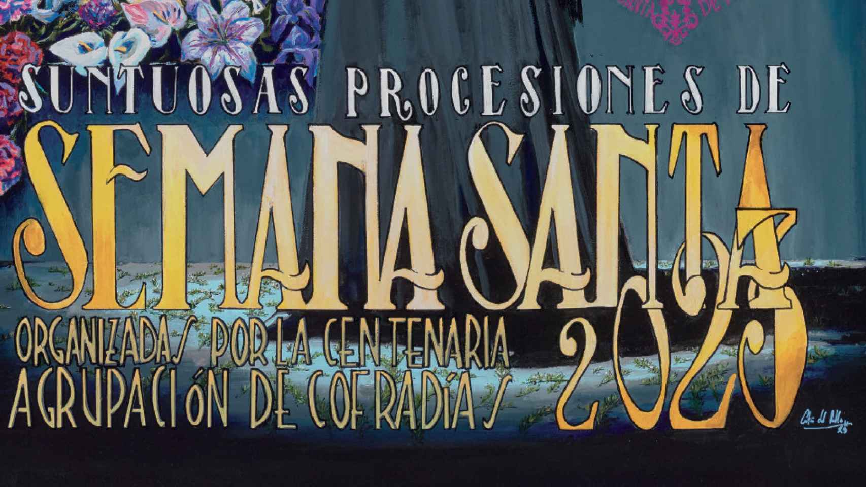 Detalle del cartel oficial de la Semana Santa de Málaga.