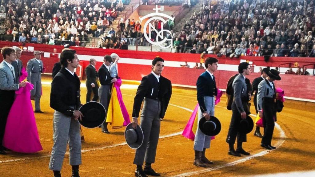 Paseíllo en el último festival taurino de La Flecha en 2020