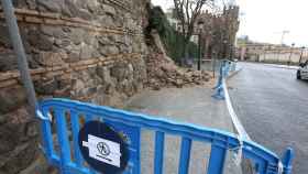 El tramo de muralla desprendido en Toledo. / Foto: Óscar Huertas