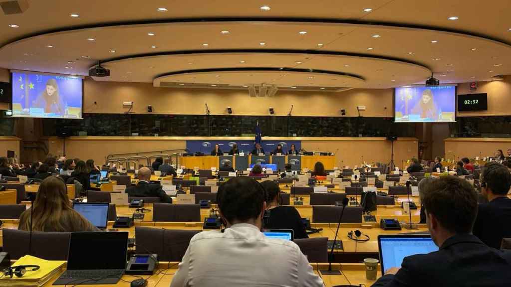 El pleno de la comisión LIBE del Parlamento Europeo, durante un debate reciente.