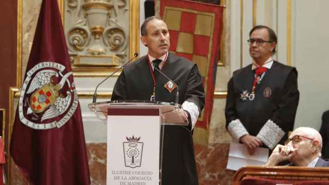 Eugenio Ribón, en su toma de posesión como decano del ICAM, este jueves.