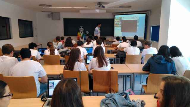 Un aula de un colegio de Málaga.