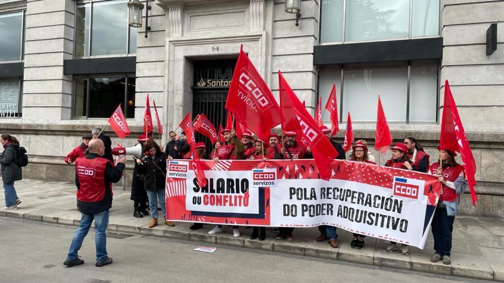 Protesta del Santander en A Coruña.