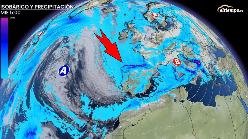 La entrada de la masa de aire ártico. ElTiempo.es