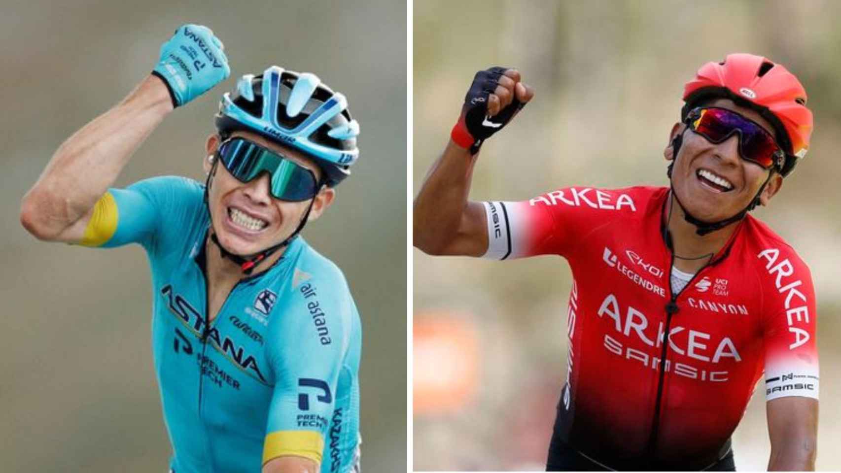 Supermán López y Nairo Quintana, los dos ciclistas colombianos.