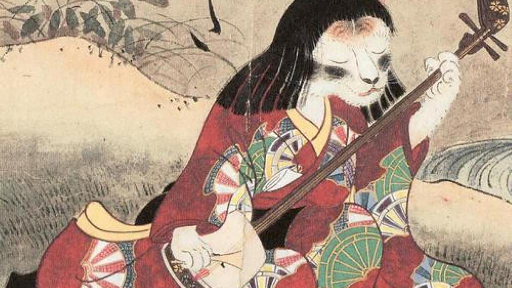 Ilustración de un Nekomata, extraída del Hyakkai-Zukan (El volumen ilustrado de cien demonios) de Sawaki Suushi