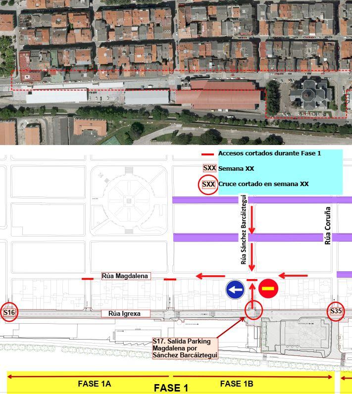 Plano difundido por el Concello de Ferrol