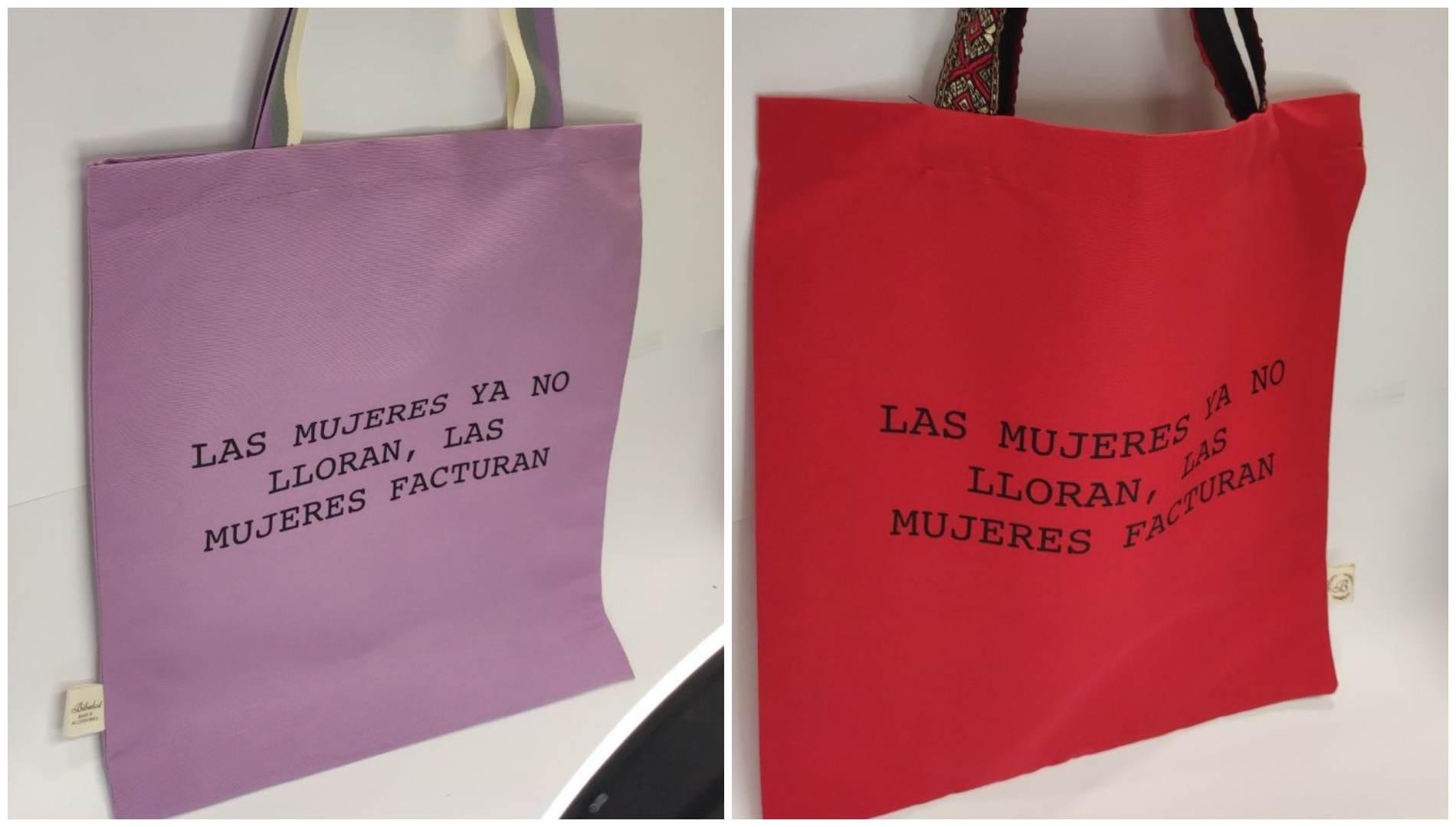 Tote bag con la frase Las mujeres ya no lloran, las mujeres facturan.