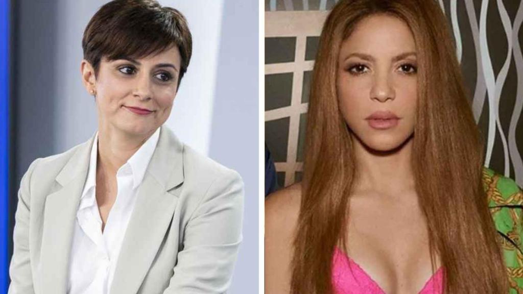 Isabel Rodríguez y Shakira en un fotomontaje.