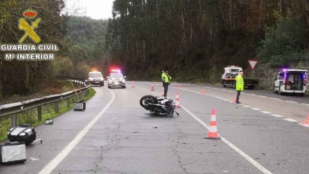 Accidente en la N-541 este viernes, 13 de enero.