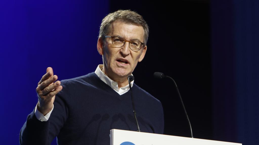 Alberto Núñez Feijóo, líder del PP, en un acto del partido.