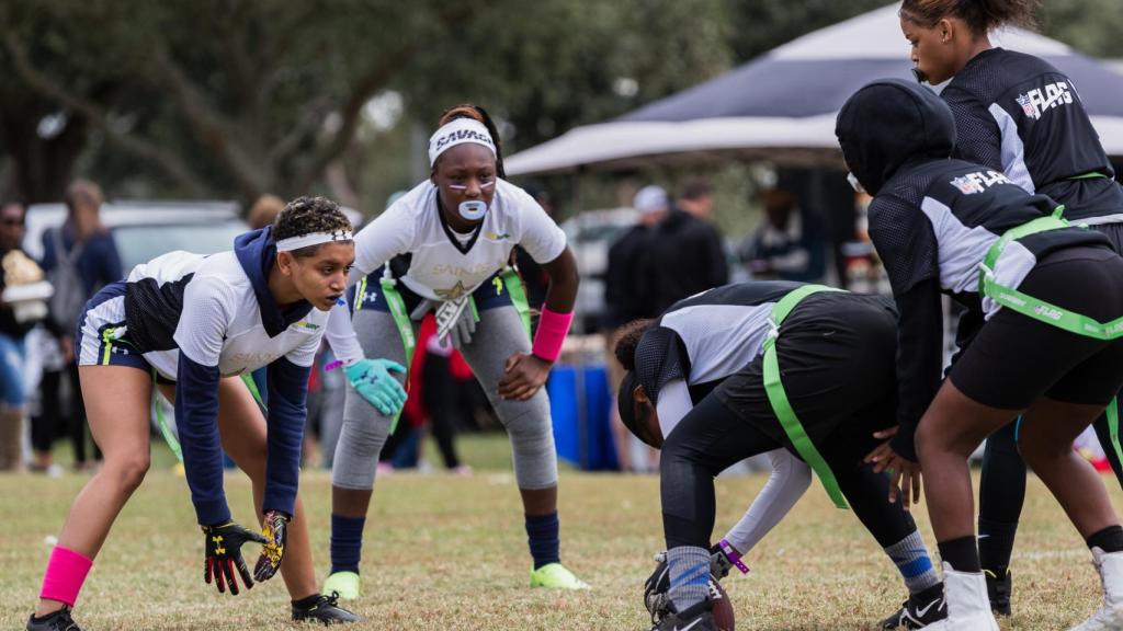 Un partido de 'flag football'.