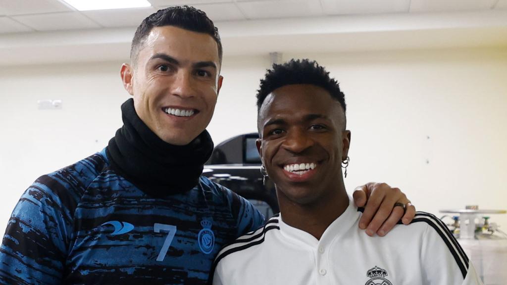 Cristiano Ronaldo y Vinicius, en Riad (Arabia Saudí)