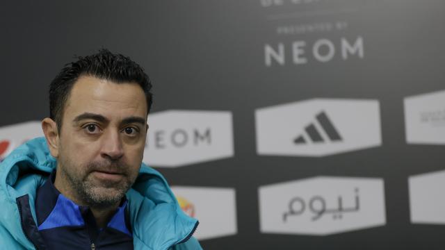 Xavi Hernández, en rueda de prensa durante la Supercopa de España