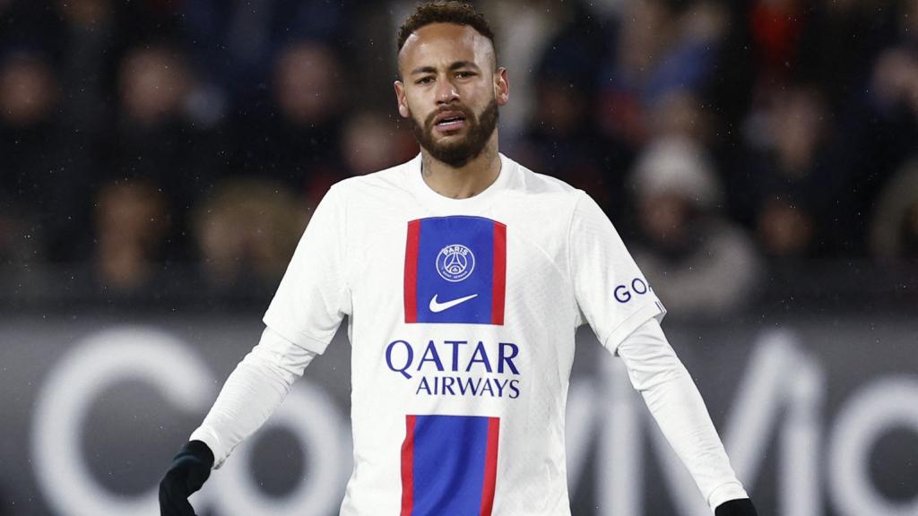 Neymar, durante el partido frente al Rennes.