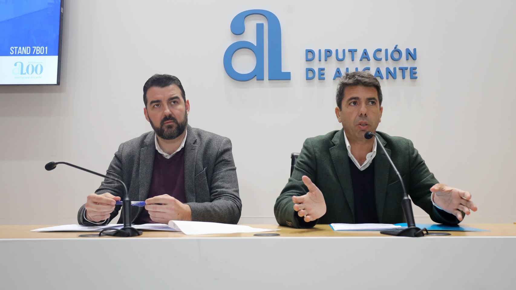 José Mancebo y Carlos Mazón, en la presentación de la presencia de la Costa Blanca en Fitur 2023.