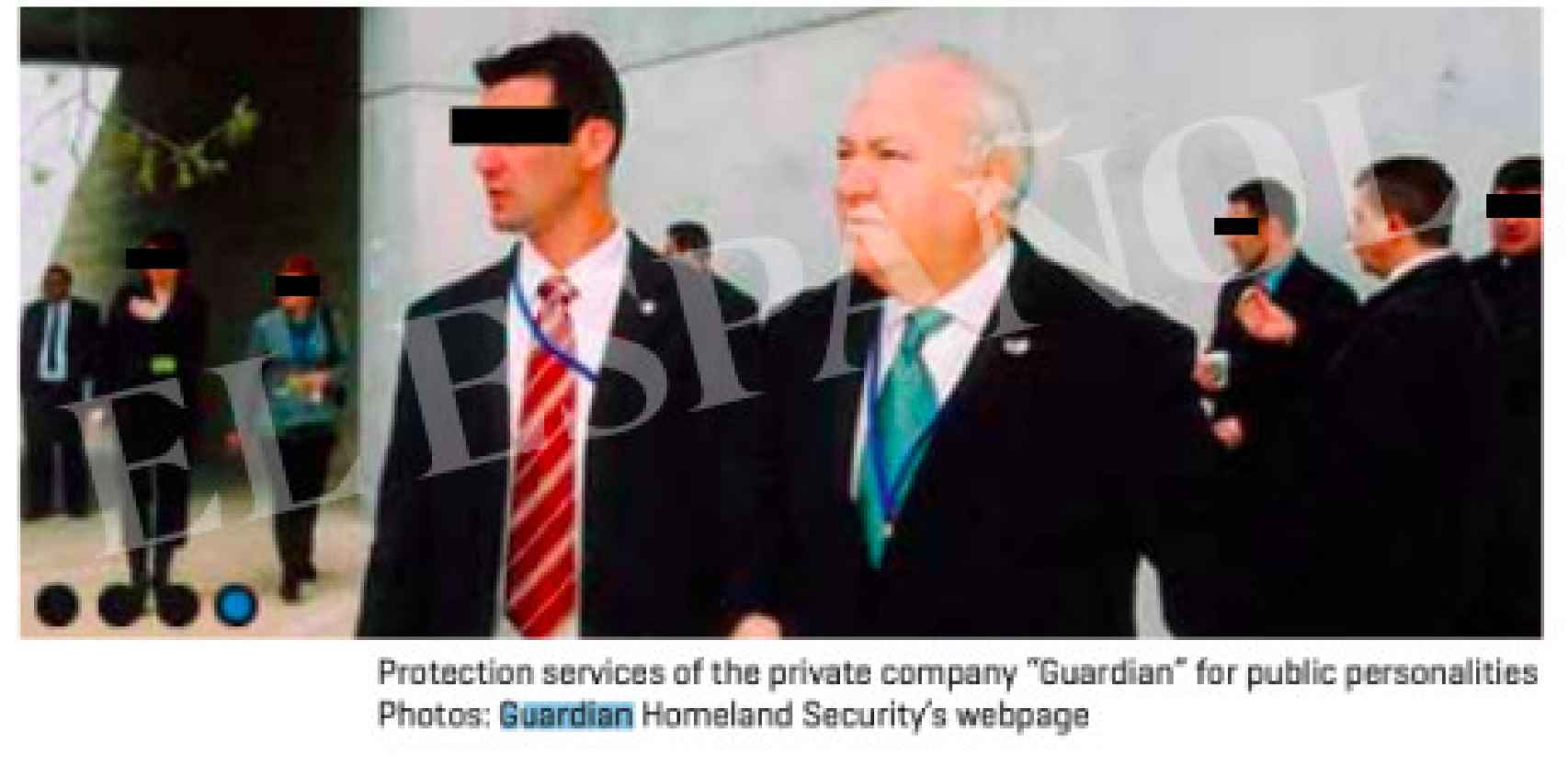Imagen de un dossier de la compañía con imágenes sobre una vigilancia de Moratinos.
