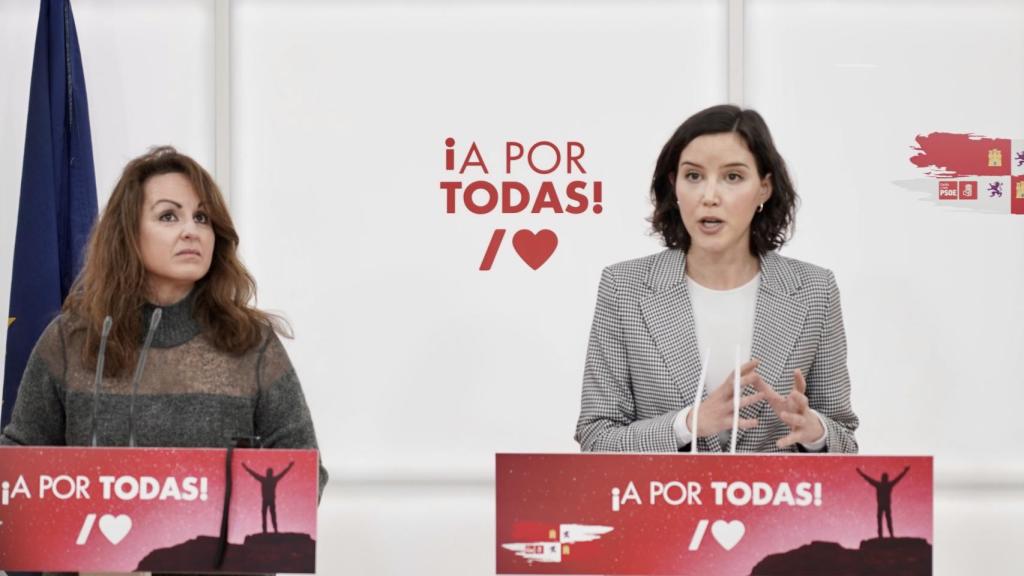 La viceportavoz del PSCyL en las Cortes, Patricia Gómez Urbán, y la secretaria de Igualdad socialista, Andrea Fernández, en una imagen de archivo.