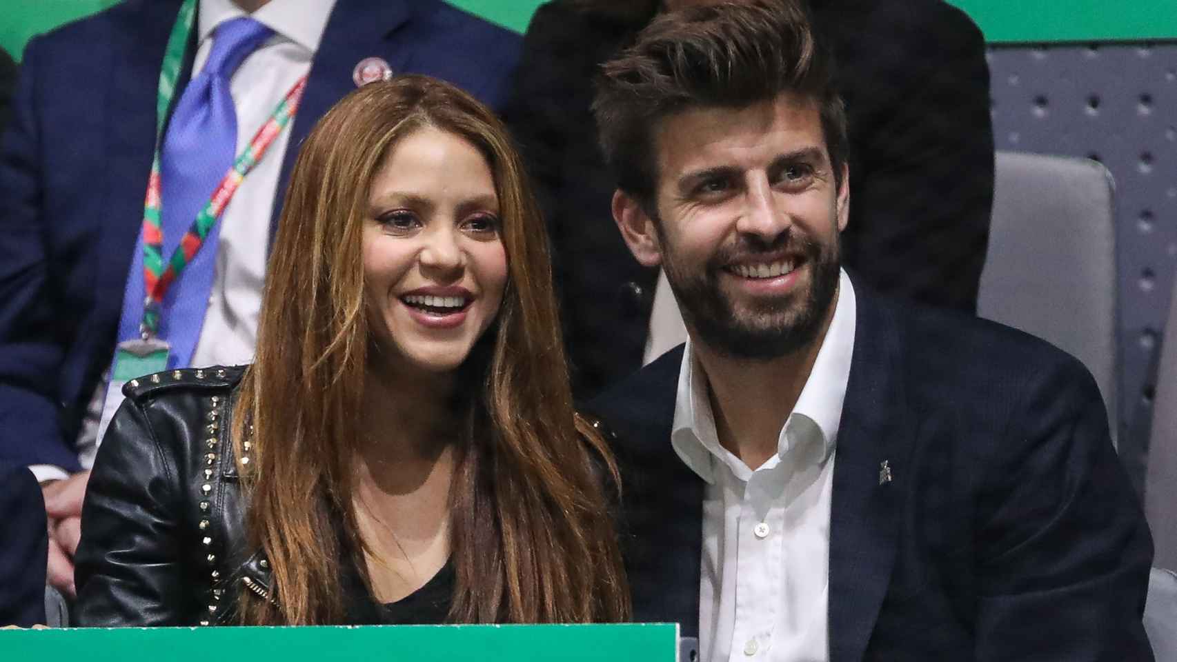 La cantante Shakira y Gerard Piqué en la Copa Davis de 2019.