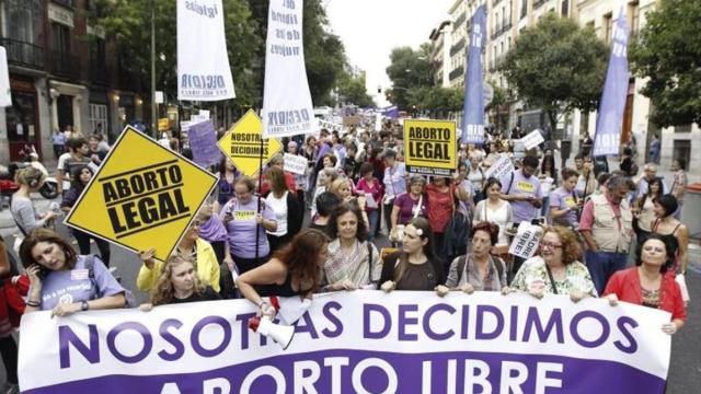 Manifestantes en defensa del derecho al aborto en una imagen de archivo.