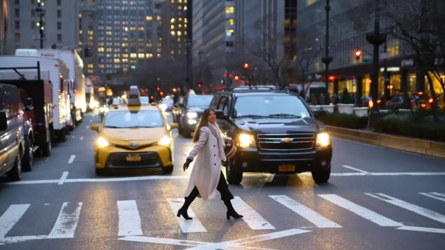 La joven Irene Teruel fotografiada en las calles de Nueva York.