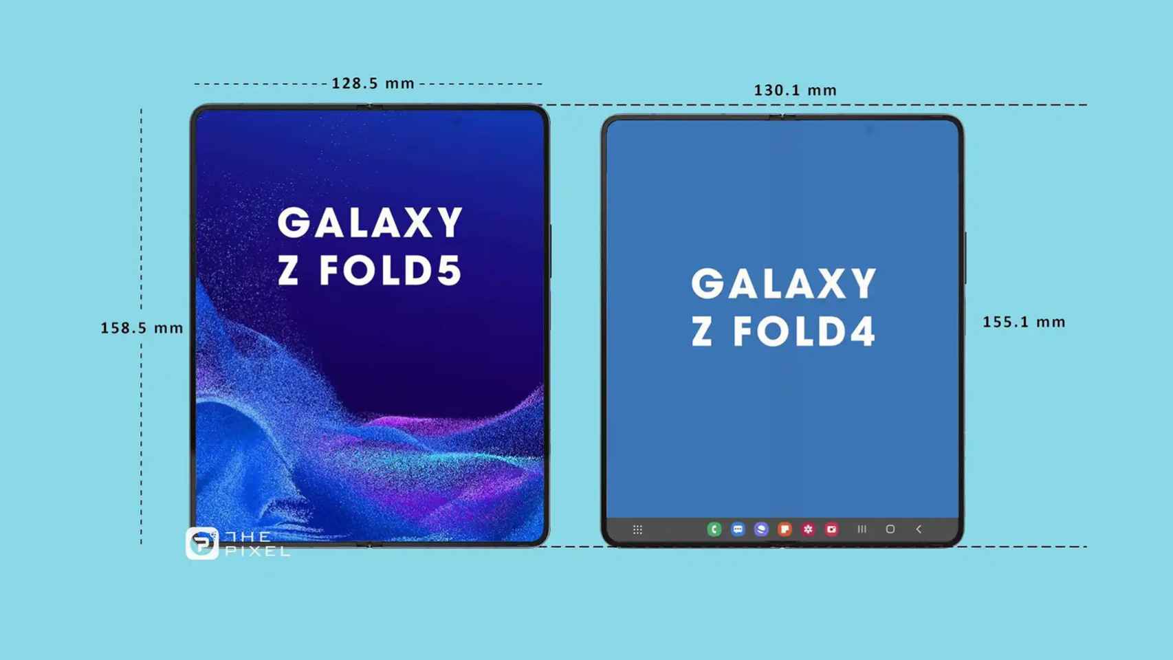 Comparación entre el Galaxy Z Fold 4 y el supuesto Z Fold 5.